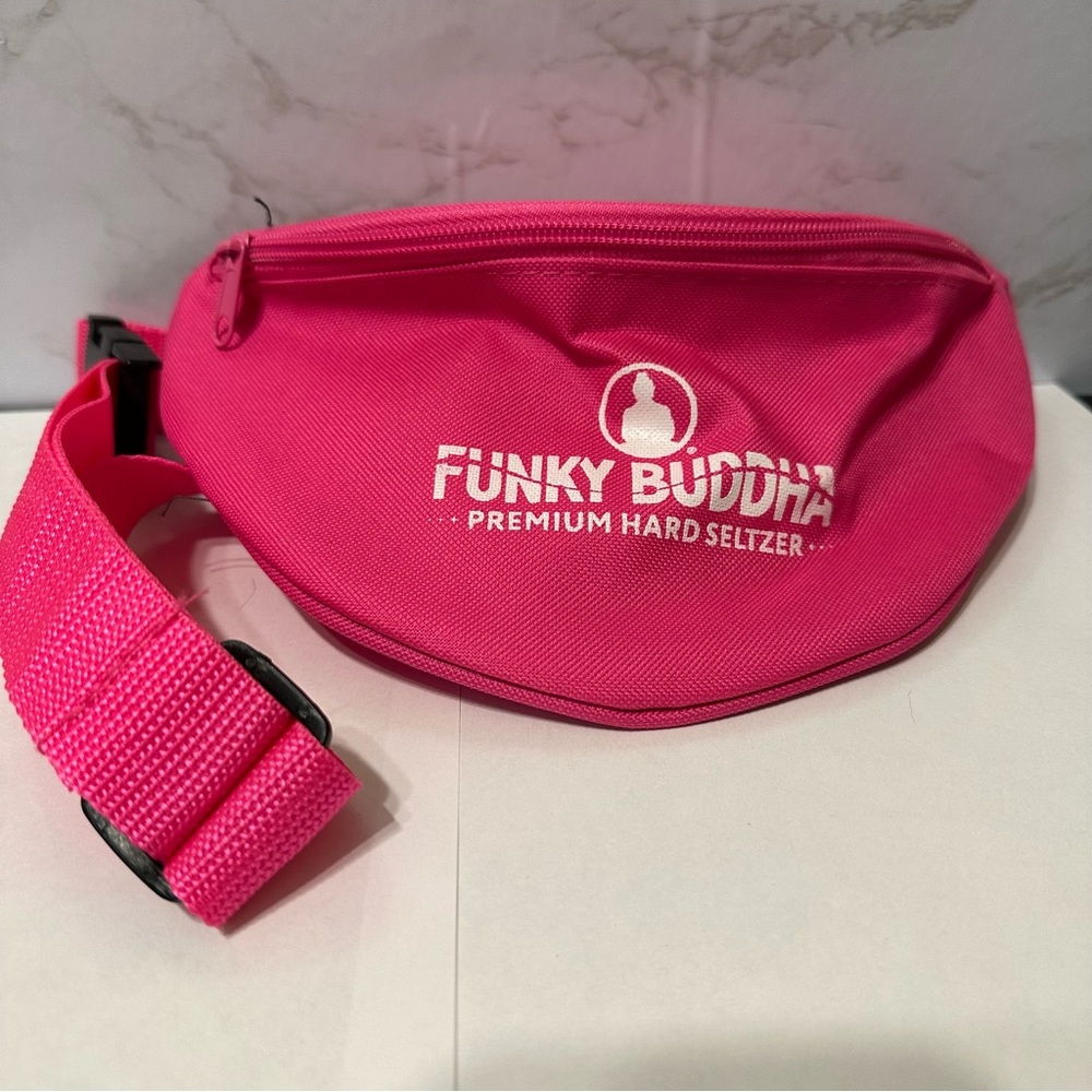 NEW Funky Buddha Seltzer Belt Bag Fanny Pack Crossbody Neon Pink Brewery Swag